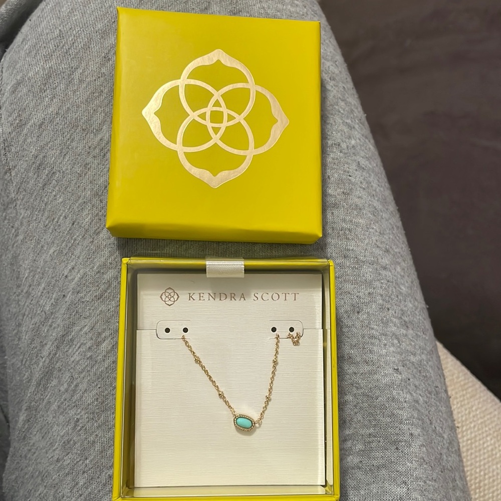Gold and Teal Kendra Scott Necklace